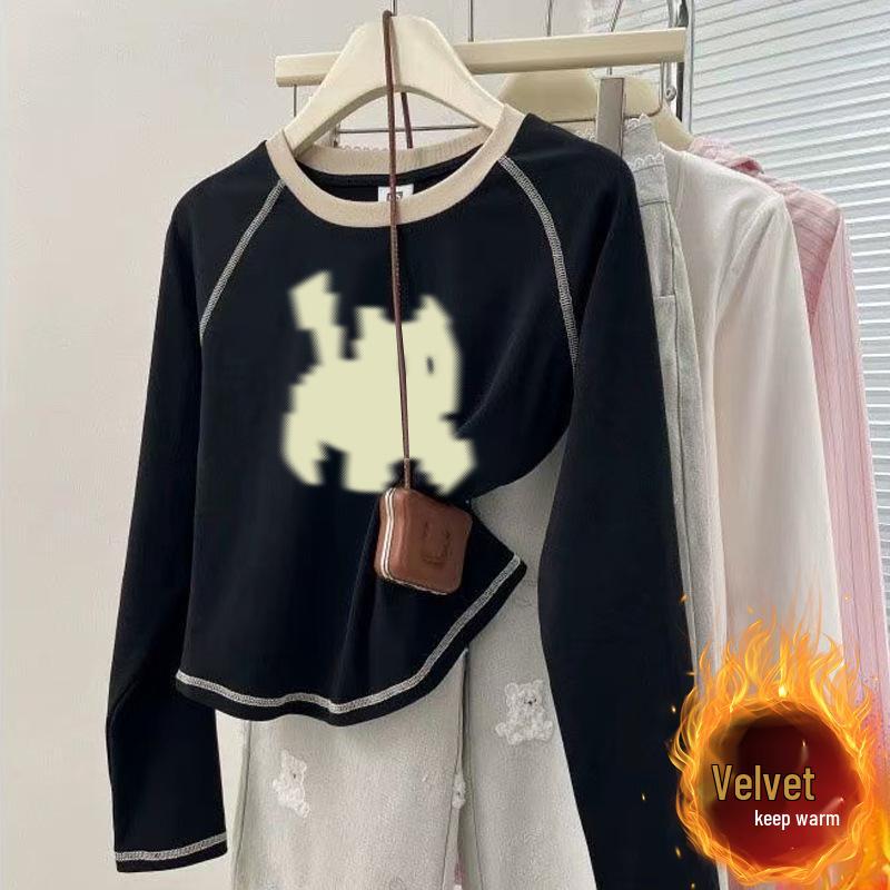 

Double-Sided German Velvet Women s Long-Sleeve Shirt - 2024 Autumn/Winter Chic Inner Wear M (100-115 Jin)