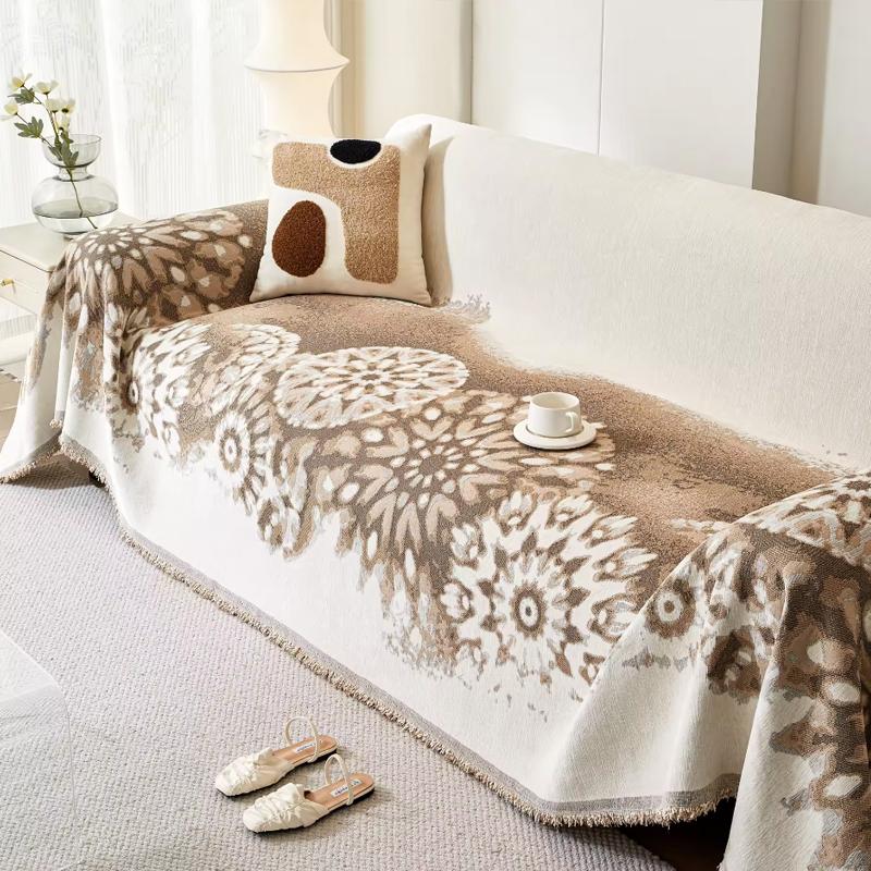 Ganzjahres Camping Picknick Sofa Abdeckung Böhmisch Funda Sofa Chenille Blumen Sofabezüge Matten Überwürfe