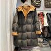 Women's Mid-length Plus Size Hooded Down Jacket, Warm and Loose, Thickened Korean Style Outerwear, 2025 Winter Trend.