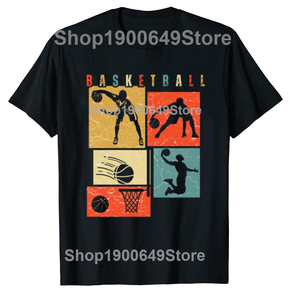Funny Colorful Basketball Design Boys Player T Shirt Men Women Cotton Humor Streetwear Tee Shirt Short Sleeve Unisex Clothing