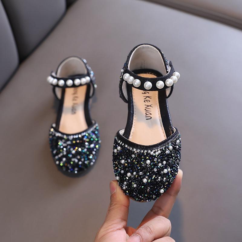 Summer Korean-style New Girls' Princess Single Shoes Leather Shoes Rhinestone Small/medium/large Children's Dance Performance Shoes