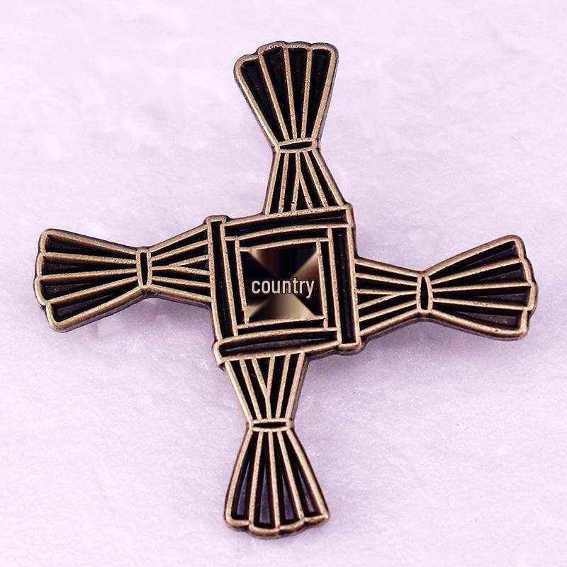 Vintage St. Brigid's Cross Brooch Badge