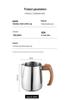 Stainless Steel Latte Art Cup with Wooden Handle and Scale - Thickened Milk Frothing Cup with Pointed Spout for Coffee Art