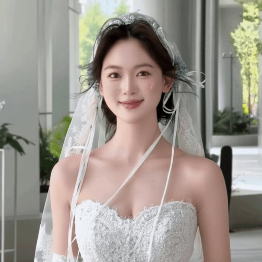 הינומה לחתונה רטרו בסגנון צרפתי רקומה לכלה כיסוי ראש לחתונה לכלה קשת תחרה סרט ראש ארוך