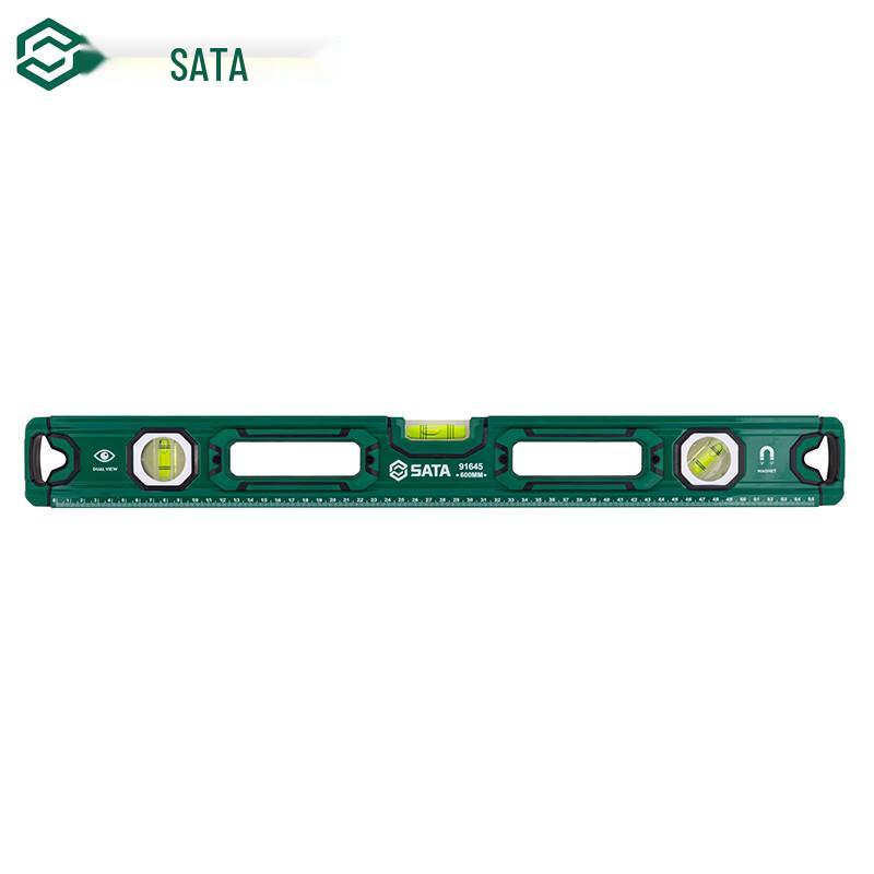 SATA 91645 Magnetic Three-Bubble Level Ruler 600mm