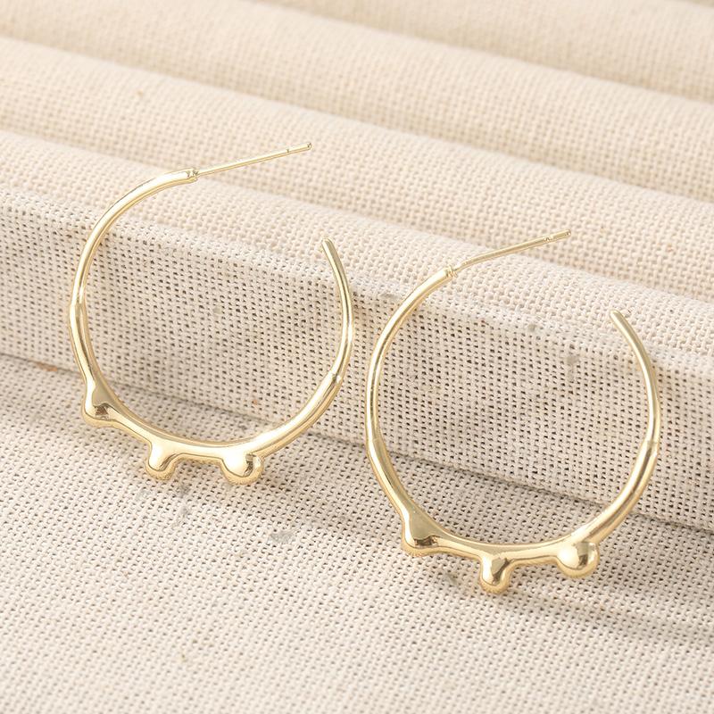 Лаконичные Крупные Круглые Серьги-Кольца с Позолотой Женские Изысканные Ежедневные Повседневные Серьги для Вечеринки Ювелирные Аксессуары Подарки