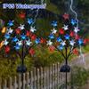 Red White Blue Solar Star Stake Lights Outdoor Waterproof LED Lawn Lamp for Yard Garden Patio Path Home Decorative Lighting