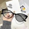 Anti Blue Light Photochromic Myopia Glasses Women Men Stylish Cat Eye Outdoor Color Changing Near Sight Eyeglasses UV Protection