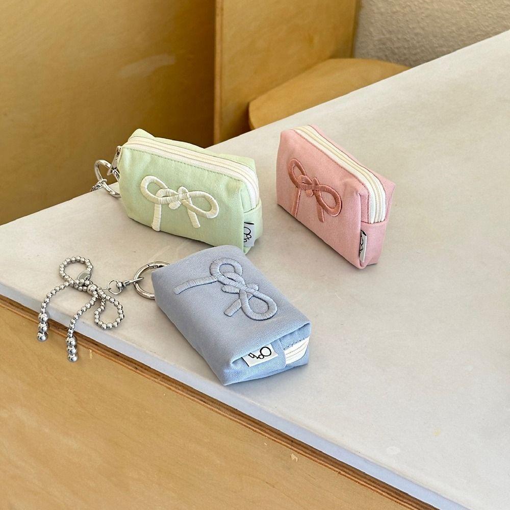 

Bowknot Cute Zero Wallet Portable Cosmetic Bag Multifunctional Bow Purse Girls зелений