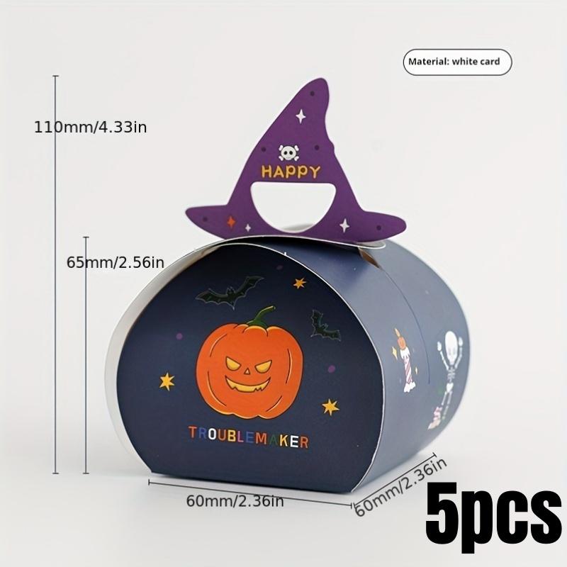 

10 шт., коробки для конфет на Хэллоуин, форма тыквы, подарочная упаковка для печенья, подарочные пакеты для упаковки подарков на вечеринку, упаковка для шоколада 7x7x11cm