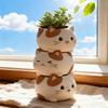 3D stacked cat flower pot silicone mold, works for resin, plaster and clay. Great for succulent planters, desk decor and handmade gifts.