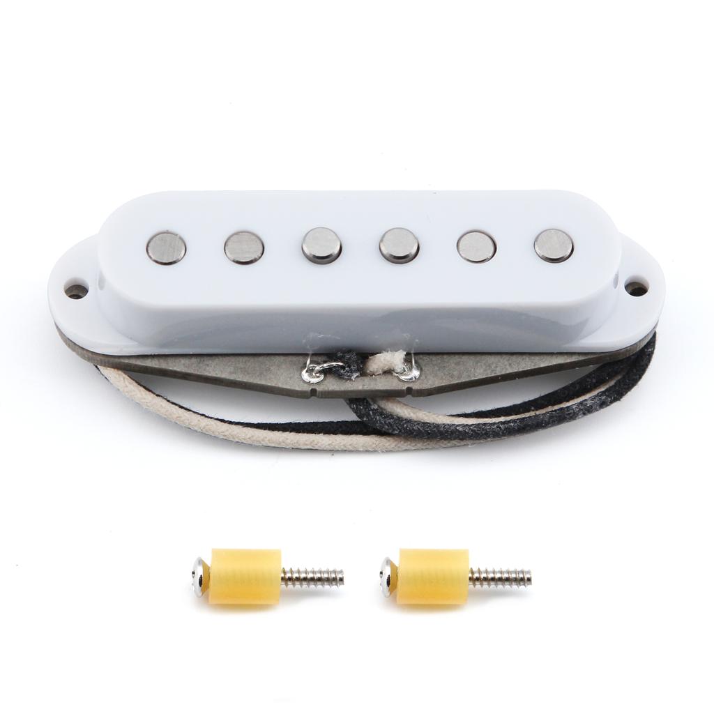 FLEOR 1pcs Electric Guitar Pickup Single Coil Alnico 5 Vintage Staggered ST SSS Fiber Bobbin Guitar Parts 52mm