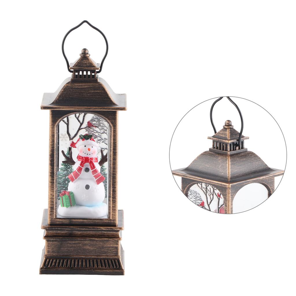 Glob de zăpadă de Crăciun în formă de lampă stradală iluminată, felinar, recuzită de decorare pentru casă, petrecere, festival, om de zăpadă