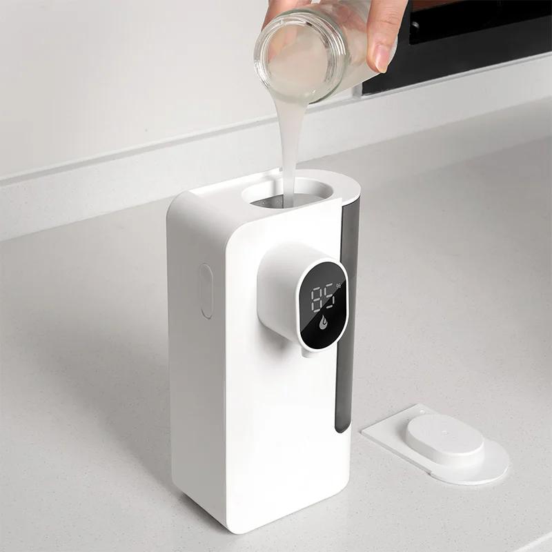 Automatic Liquid Soap Dispenser Wall Mount Soap Dispenser Touchless Hand Dish Soap Waterproof LED Display for Kitchen & Bathroom nero