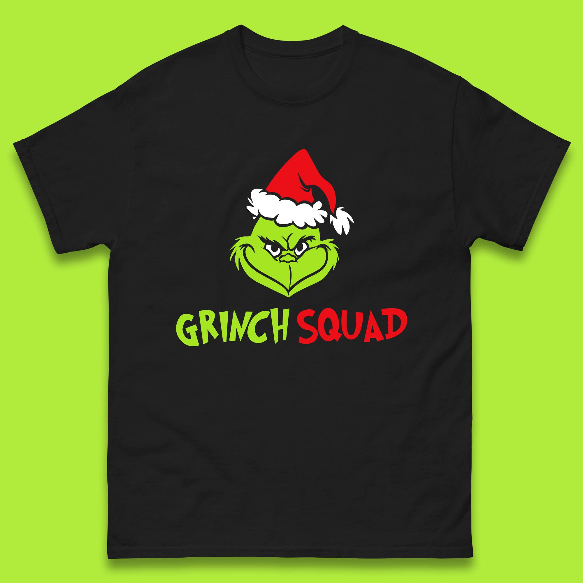 Grinch Squad Face Christmas Mens T Shirt Womens Tops Tees XL