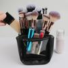 Vertical Makeup Bag Waterproof Portable Makeup Brush Organizer Large Capacity Stand-Up Cosmetic Bag for Travel Business Trips