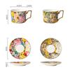 European Style Ceramic Coffee Cup Saucer Painted Pattern Mug Delicate Afternoon Tea Flower Tea Coffee Cup High-end Latte Art Cup