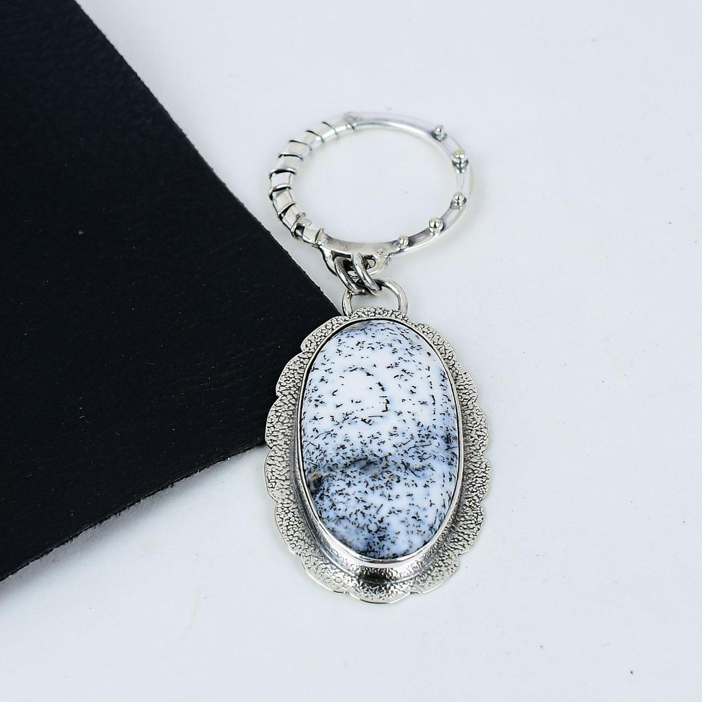Natural Dendrite Opal Gemstone Silver Pendant in 925 Sterling Silver- Handmade Design, Everyday Wear Jewelry, Unique Pendant Birthday Gifts