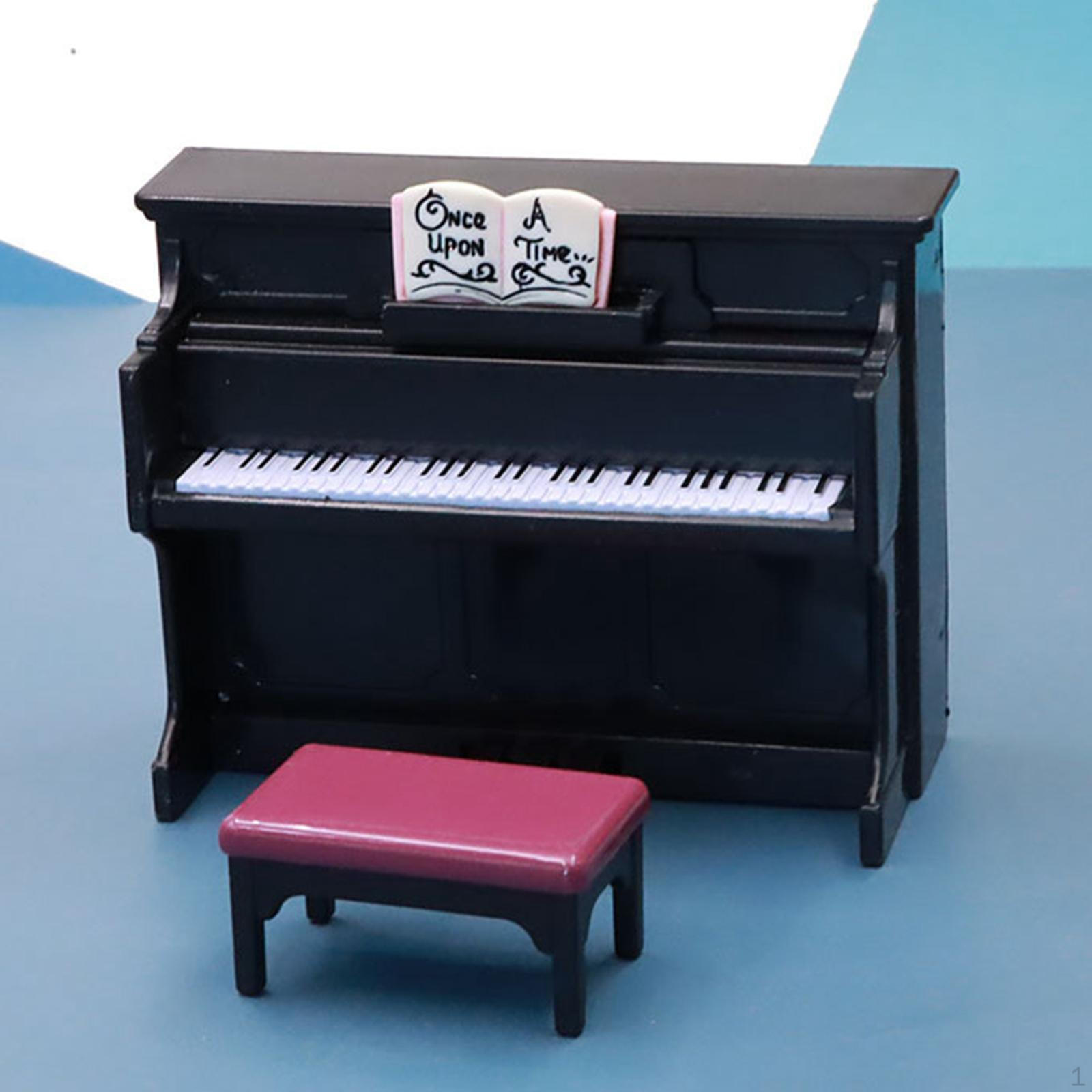 Piano with Chair Decor :12TH Dollhouse Decoration