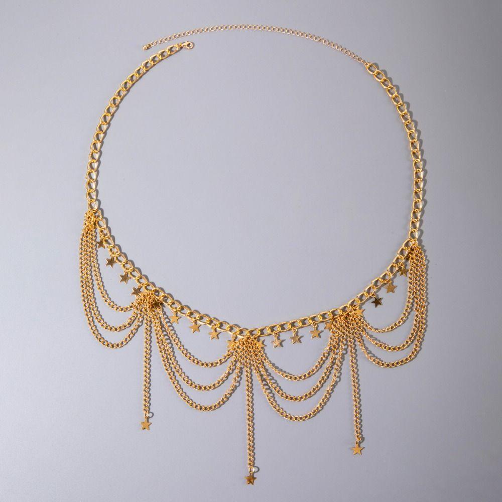 Belt Tassel Waistchain Gold Body Jewelry Tassels Metal Body Chain Women
