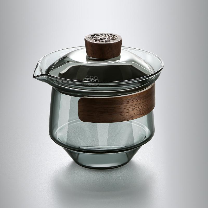 Japanese Style Heat-resistant Glass Gaiwan Puer Tea Cup and Lid Tea Bowl Chawan Chahai Kung Fu Tea Set Accessories