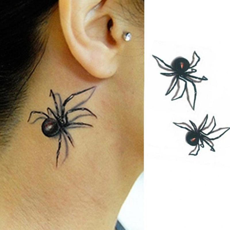 10 Sheet of Tattoo Sticker Spider Removable Waterproof Body Art Temporary Tattoo Sticker Decal