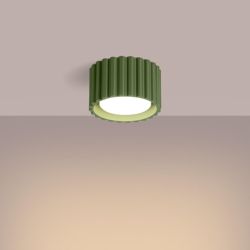 Plafon Aura 1 Gx53 Zielony Oliwkowy Alu Sollux Sl.1797