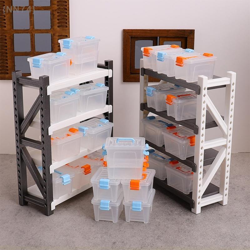 5 Stück Puppenhaus Mini Aufbewahrungsbox Set – Transparentes Werkzeugkastenmodell, Perfekt für Heimdekoration und Mikro-Szenen-Requisiten
