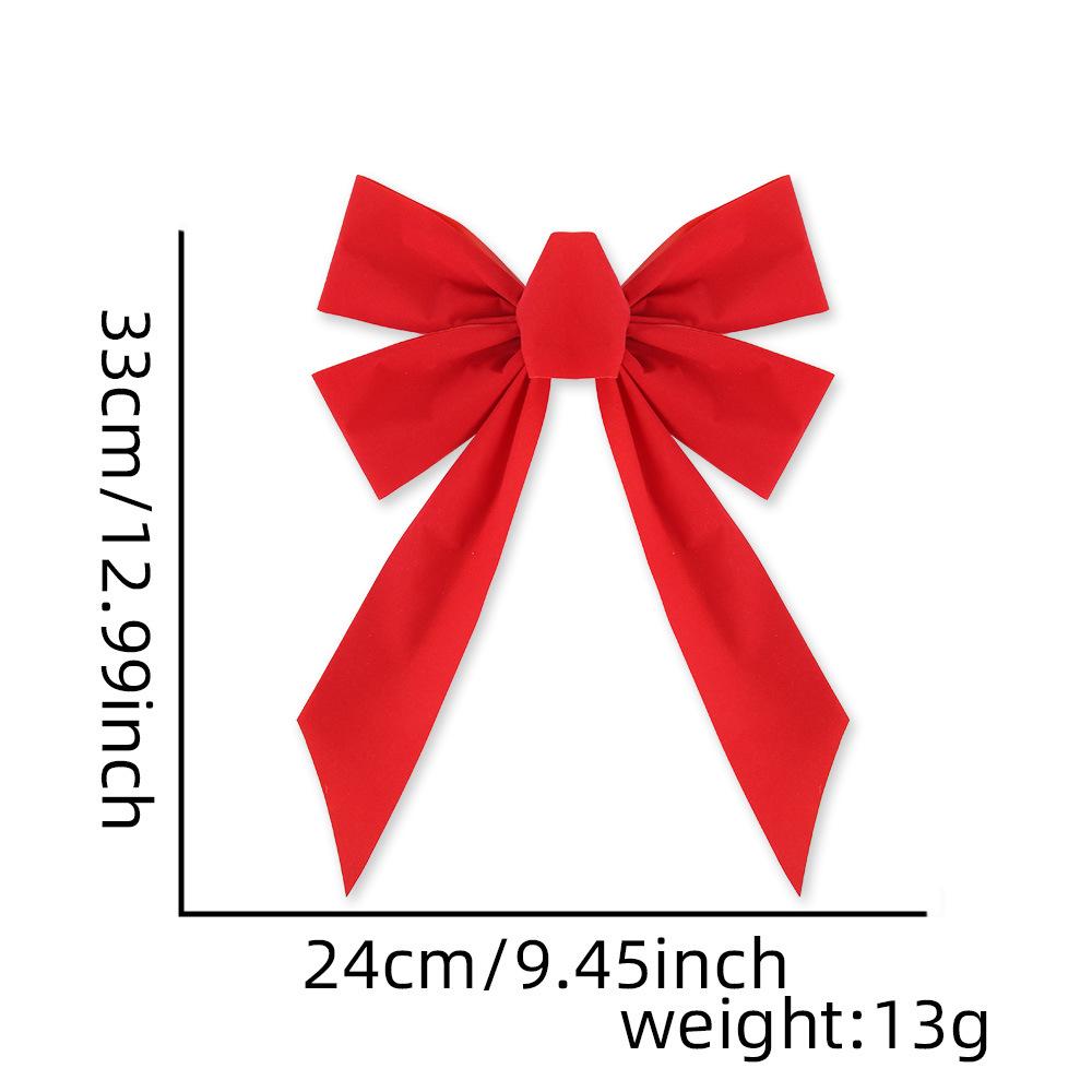 

Handmade Bow Pendant Comfortable Red Bow Ornament Flocking Bow Decoration Vibrant Christmas Tree Ornament For Shop Birthday Home