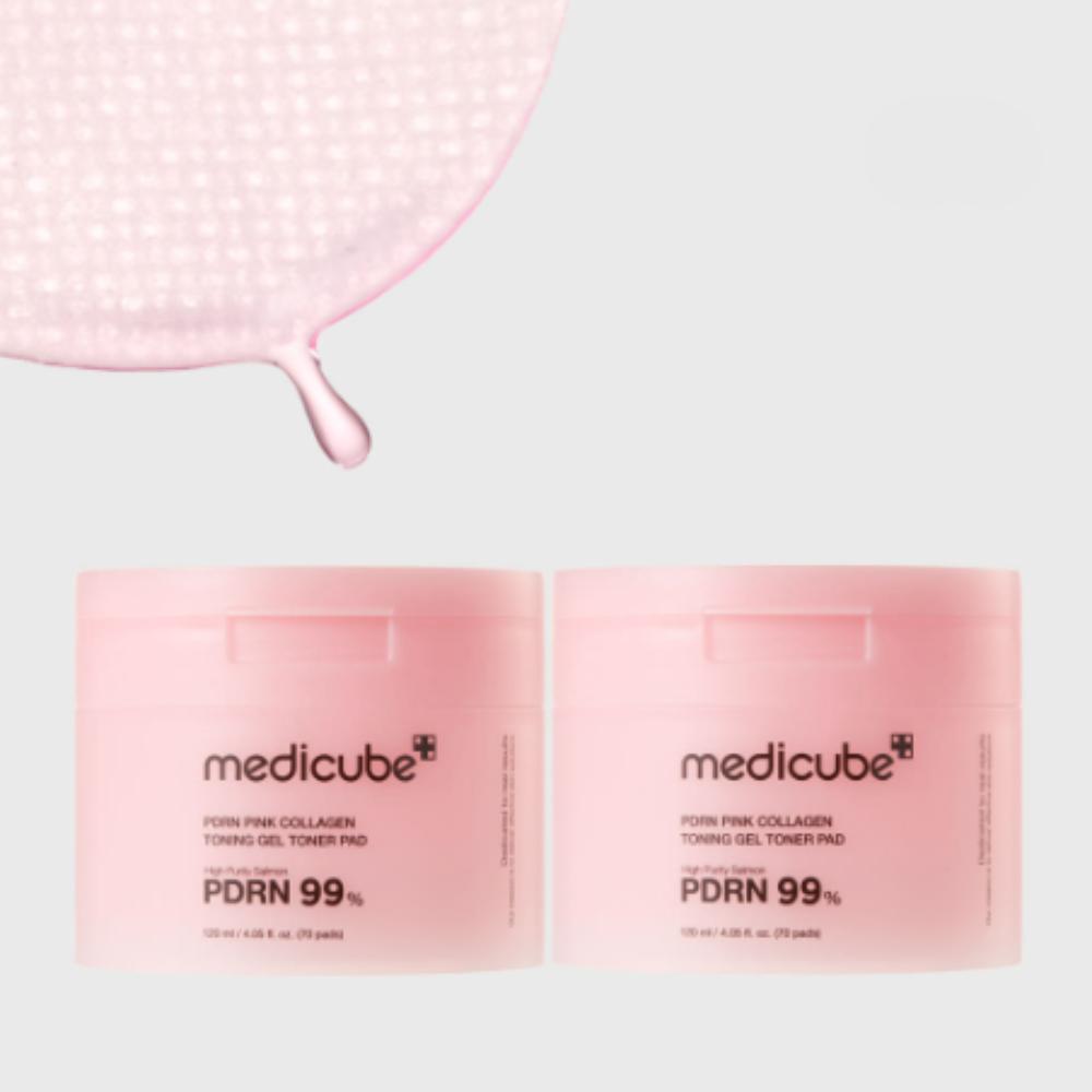 

Medicube PDRN Pink Collagen Toning Gel Toner Pads — Firming & Radiance-Boosting Daily Pads (70 Sheets × 2)