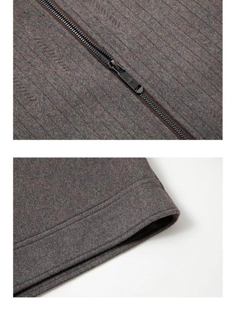 Men's Light Luxury Double-Sided Wool Coat - Short Lapel Autumn/Winter Jacket for Business Casual Wear