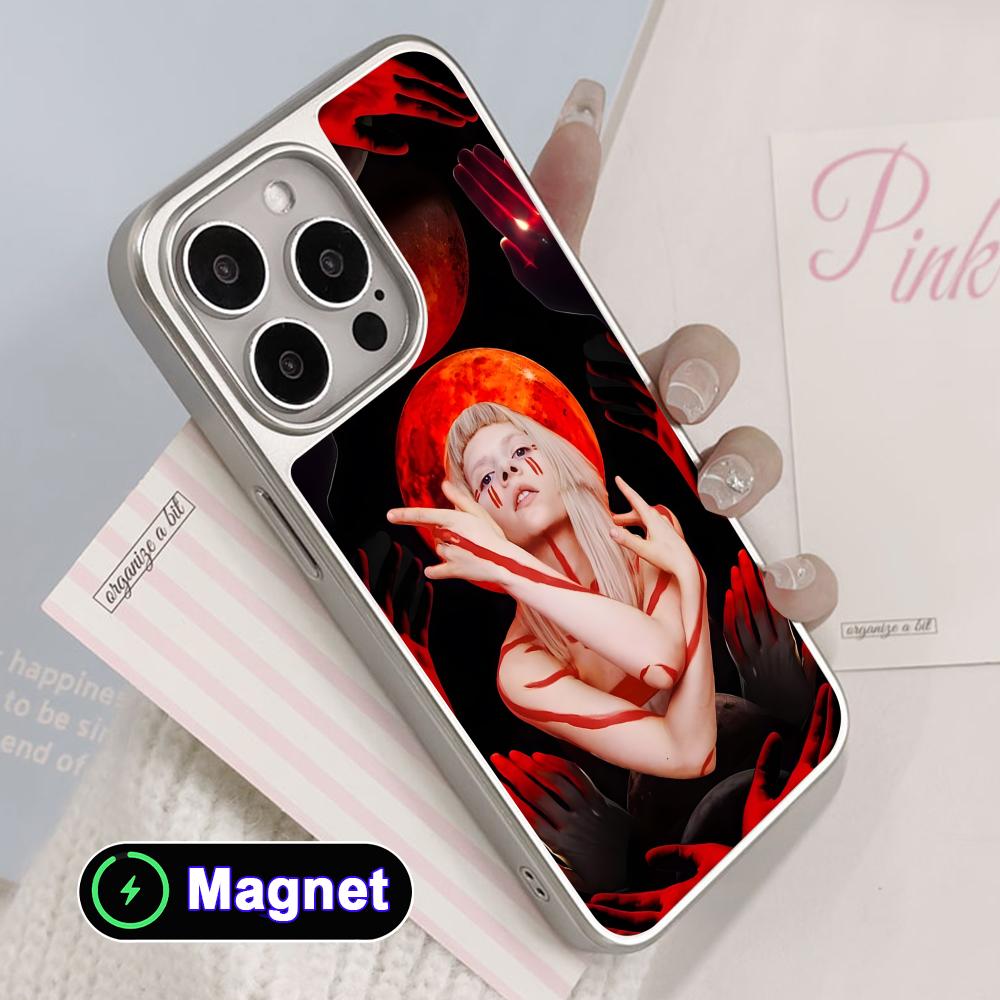 Aurora Aksnes Silver Plating Magsafe Mobile Phone Case for iPhone 17 16 15 14 13 12 11 Air Pro Max Plus Colorful Cover