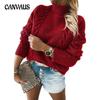 Plus Size Women's Solid Color Long-sleeved Sweater Casual Sweater