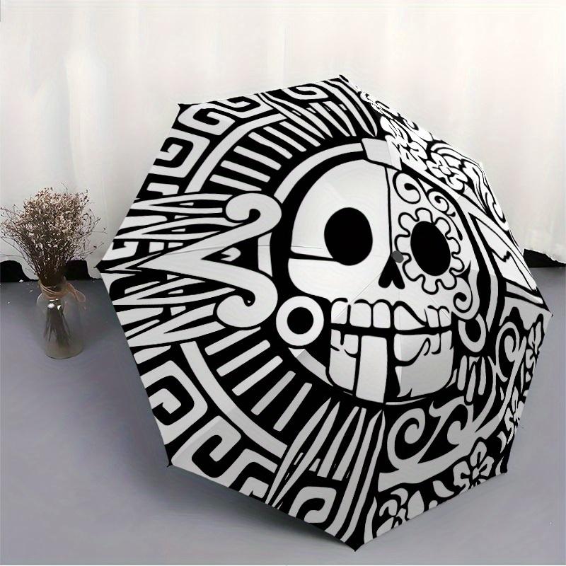 1pc Day of the Dead, Skull Automatic Open/Close Umbrella, Portable Folding Umbrella for Travel, Themed Events, It Is Suitable As a Gift for Various Fe