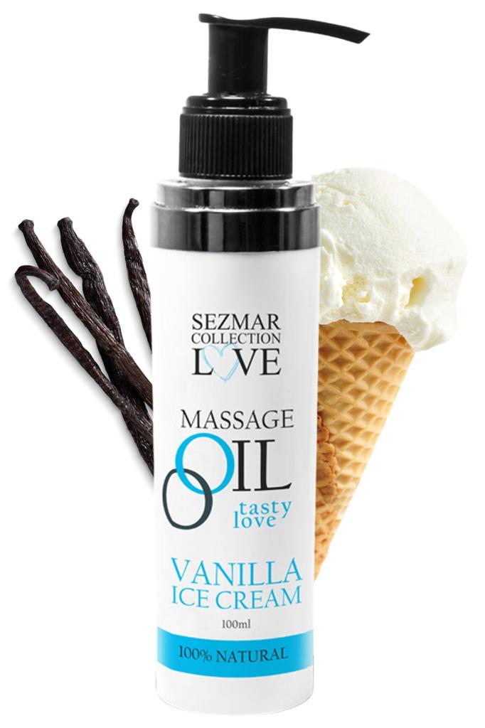 Essbares Massageöl Vanilleeis 100ml 100% Natürlich Sez063 A