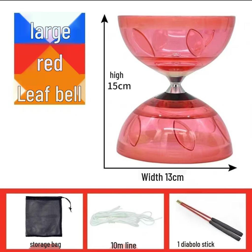 Beginner Student Diabolo Set with Three/Five-Bearing, Bell & Luminous Double-Head