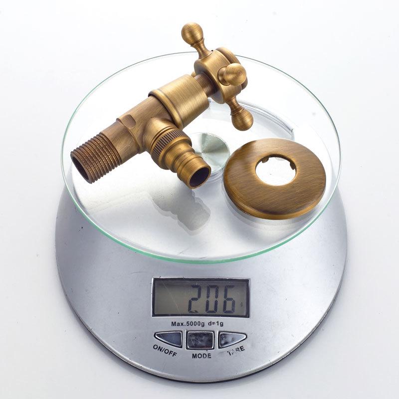 1 szt. Antyczny Czarny Mosiądz Kranik Pralka Kran Narożny Łazienkowy Ogród Zewnętrzny Balkon Kran Gwint G1/2' Montaż Ścienny