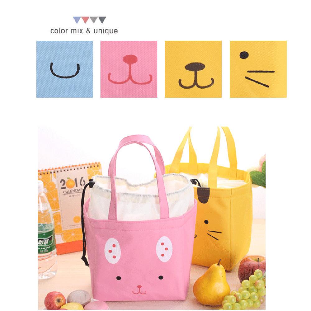 Lunch Box Cute Animal Thermal Insulated Tote Cooler Bag Bento Pouch Container