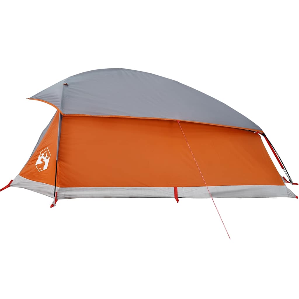 Dome Camping Tent for 1 Person Grey and Orange Waterproof