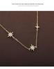 Opal Inlaid Sterling Silver Four-Pointed Star Tassel Necklace - Versatile Clavicle Chain Christmas Gift