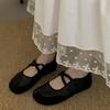 Fashion Elegant Cross Strap Split Toe Flat Shoes 2025 Mary Jane Casual Soft Outside Low Heels Shoes Walking Slip On Loafers Lady Flats