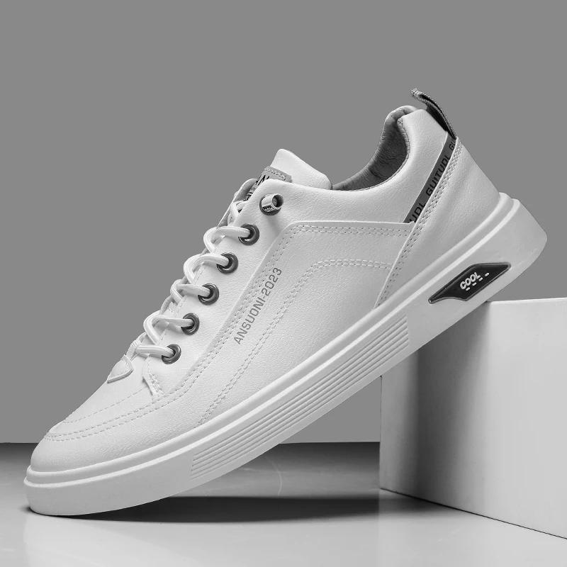 Sports board shoes men's small white trendy shoes Spring and Autumn men's shoes 2025 new men's casual leather shoes