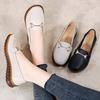 2023 Spring Women's Soft Loafers - Korean Style Metal Slip-ons, White Commuter Shoes for Mom