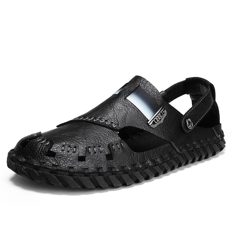 

Высококачественная брендовая рабочая обувь для поездок на работу, летние легкие мужские сандалии, мягкая подошва, удобная мужская повседневная обувь на плоской подошве 44