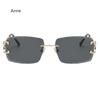 Square Rimless Glasses Trend Metal High-grade Men's and Women's Sunglasses Street SSunglasses Gafas De Sol