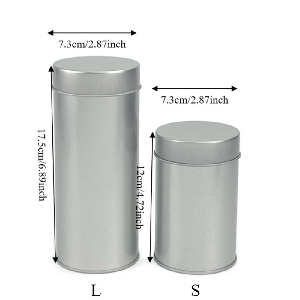 Dust-resistant Tinplate Tea Canister Double Seal Lid Tea Can Solid Color Tea Storage Box Candy