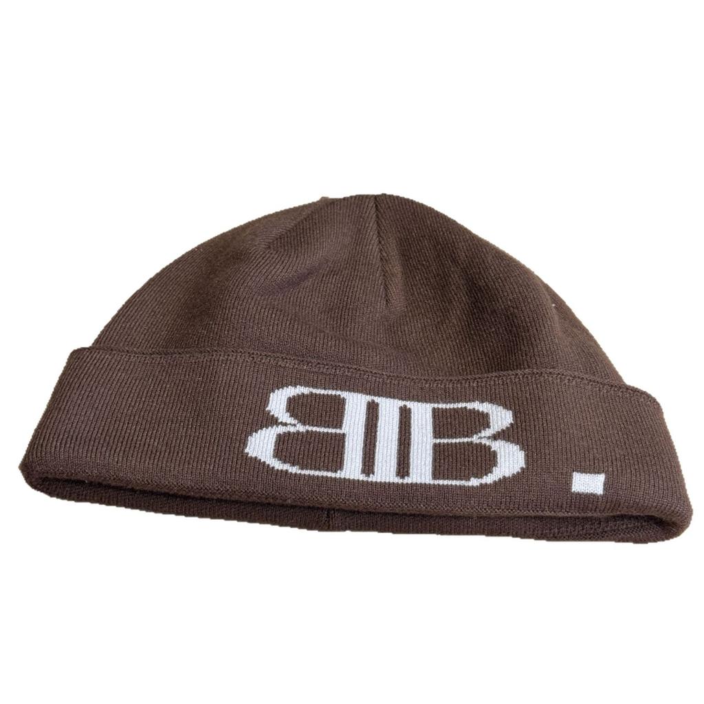 New Japanese Style Ins Letter Knitted Woolen Hat for Women in Autumn and Winter Versatile Cycling Warm and Cold Proof Pullover Cap