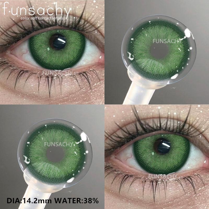 FUNSACHY 1 Pair Brown Colored Contact Lenses for Eyes Cosmetic Pupils Lenses Green Eye Contacts Natural Gray Lenses Y2k Colorcon