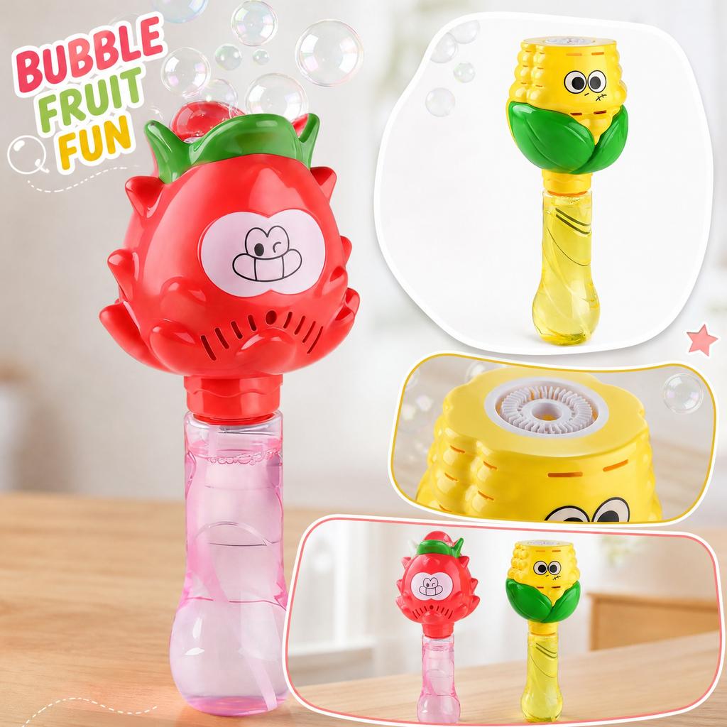 120ml Fruit Vegetable Bubble Machine Toy Portable Handheld Bubble Blower for Outdoor Indoor Play Kids Bubble Maker with Easy Operation