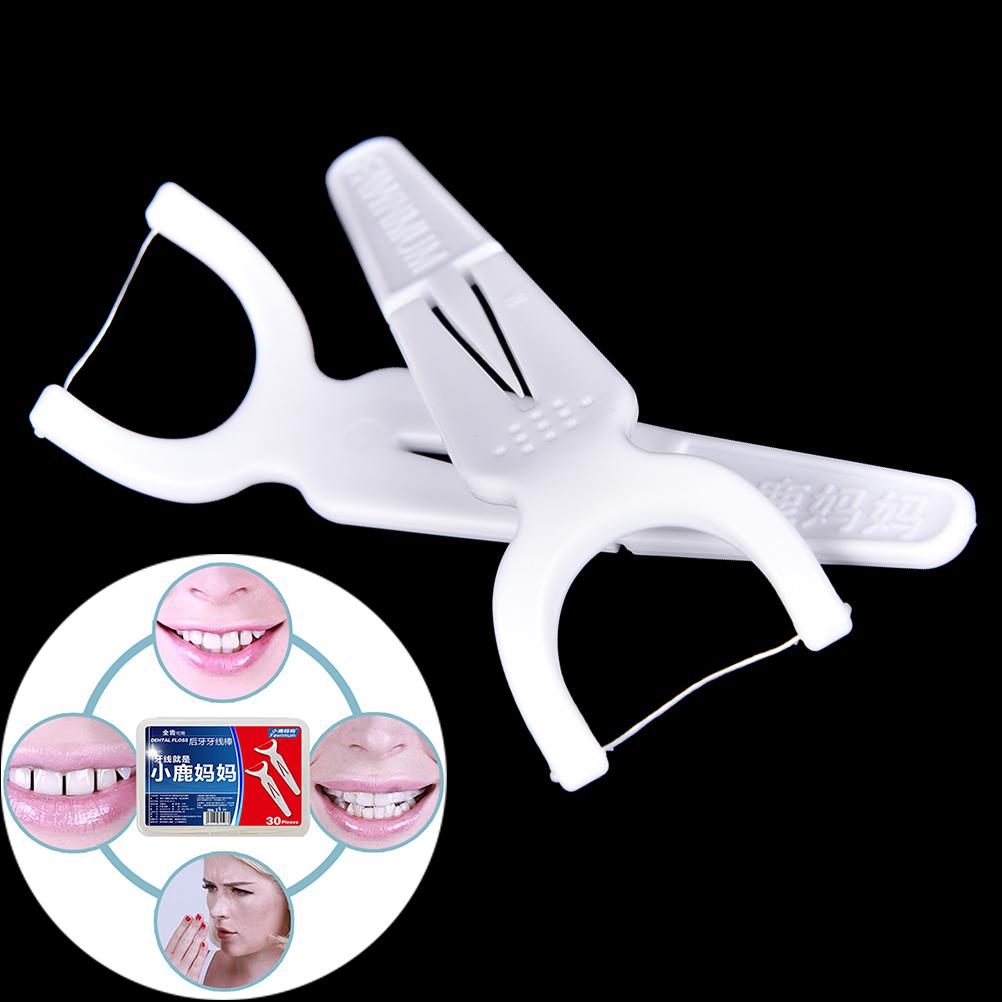 30pcs Dental Floss Interdental Brush Teeth Stick Toothpicks Tooth Thread Floss Pick Hot Saling